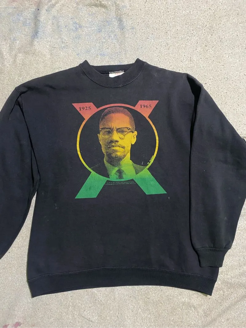 Vintage Malcolm X Ringer Crewneck photo 1