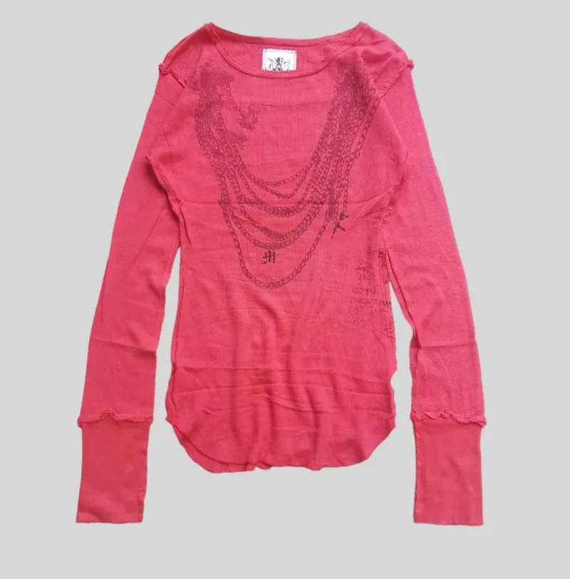 Japanese brand Y2K Grunge T-shirt Wanita pink photo 1