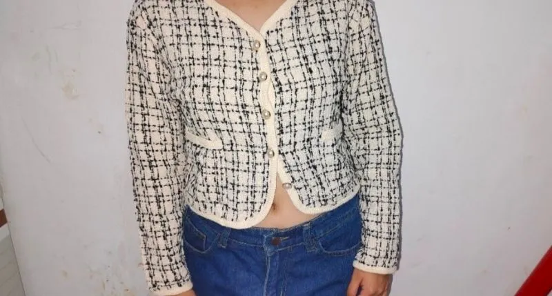 Jaket crop wanita korean style photo 1