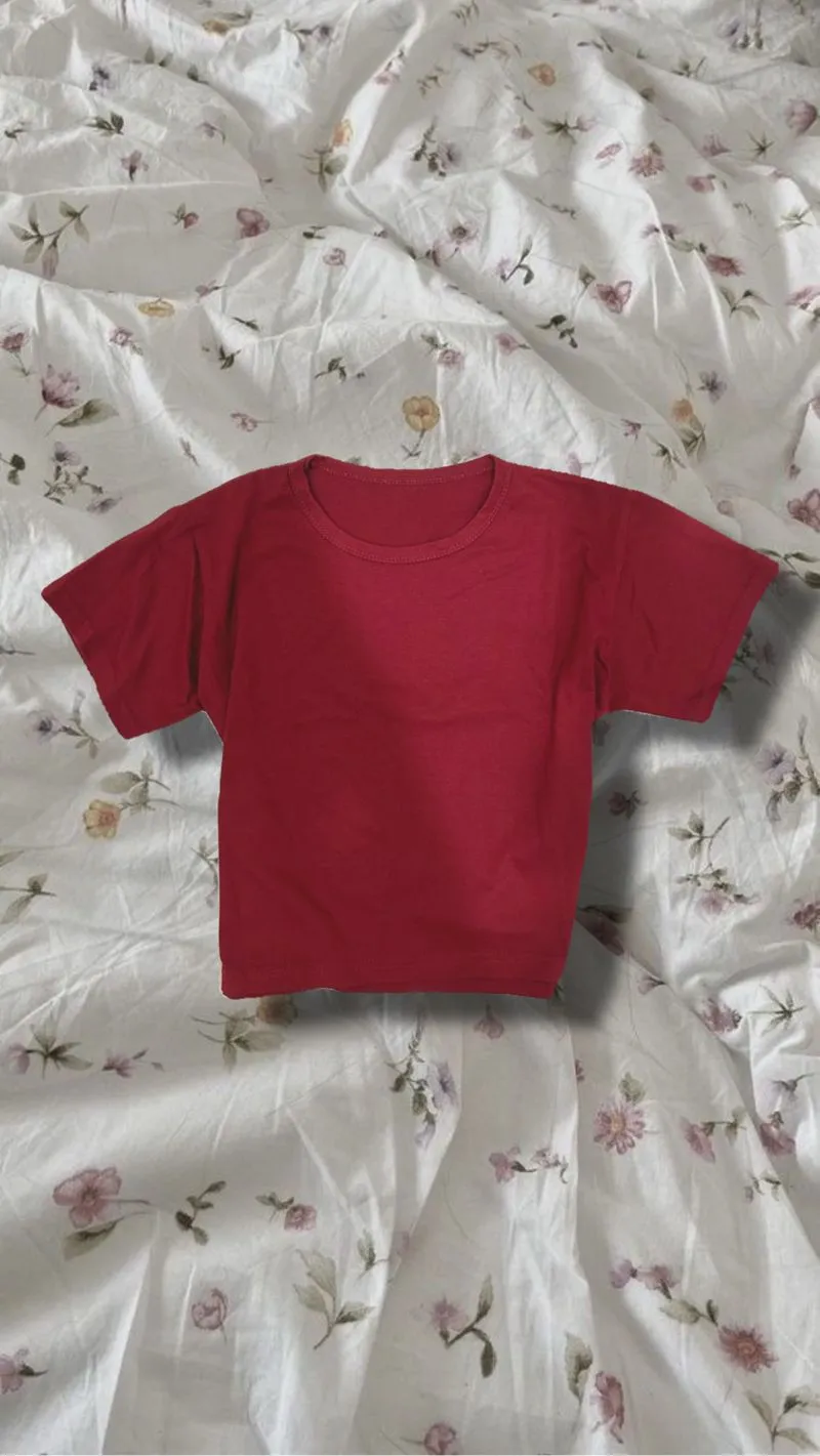 maroon crop top photo 1