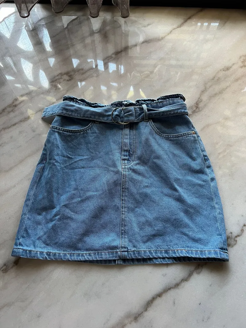 H&M Vintage Casual Skirt Wanita navy blue photo 1