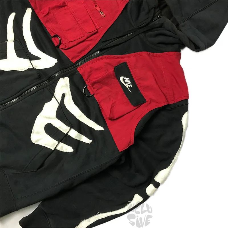 Reworked Nike Hoodie Zipper Tactical Skeleton Preloved