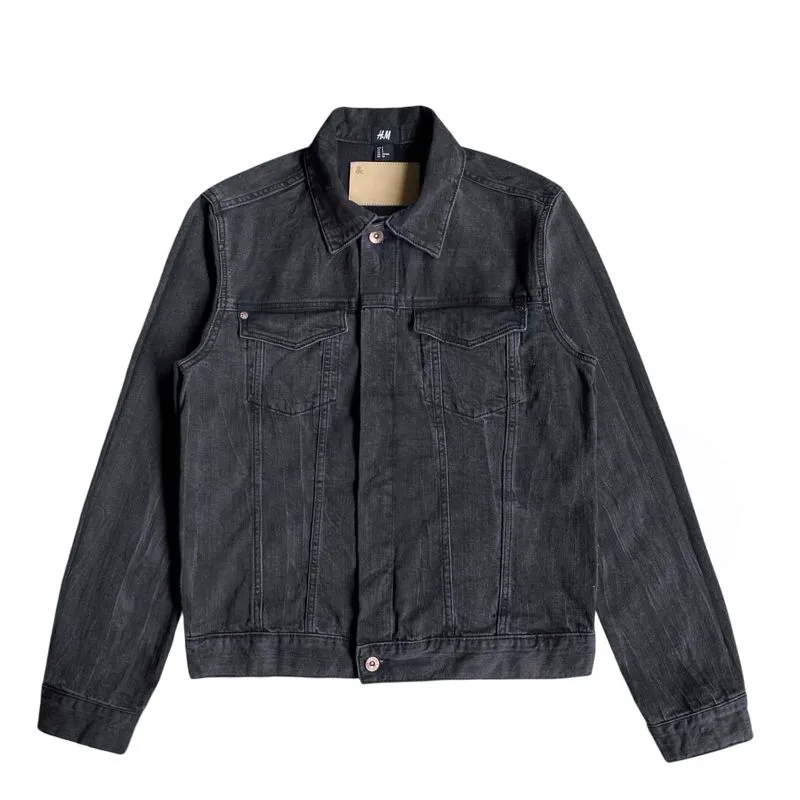 H&M distressed semi stretch trucker denim jacket washed Preloved