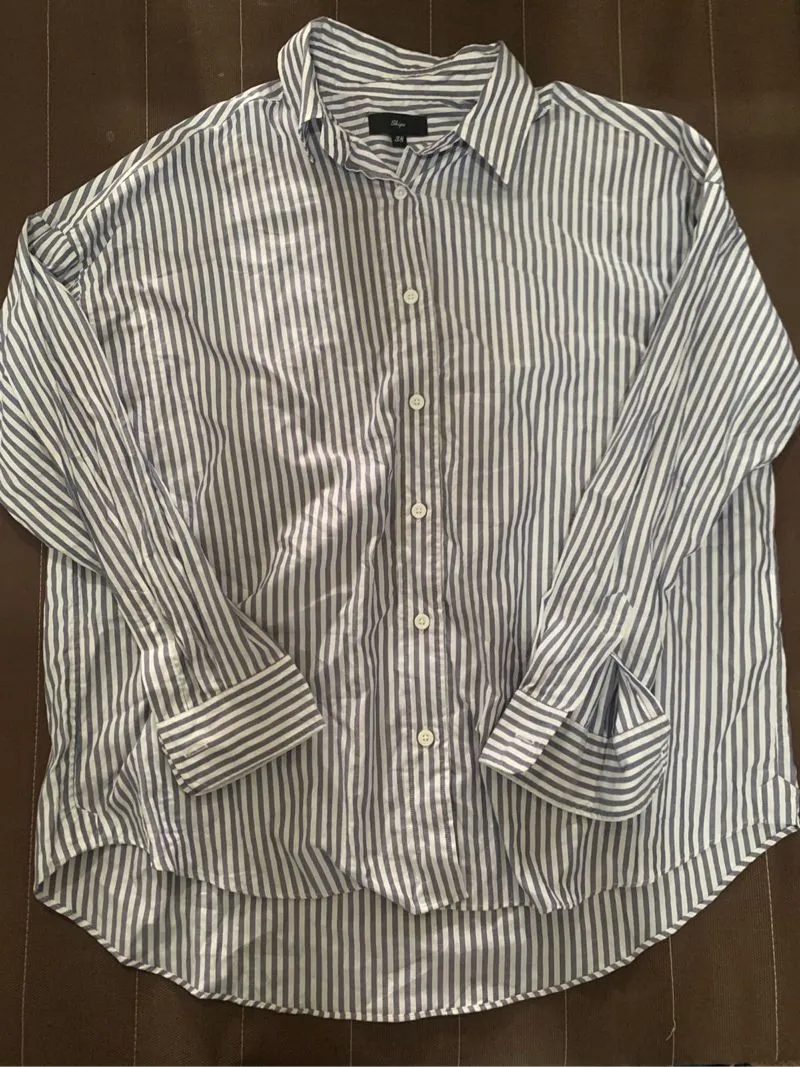 Casual Shirt Wanita white black photo 1