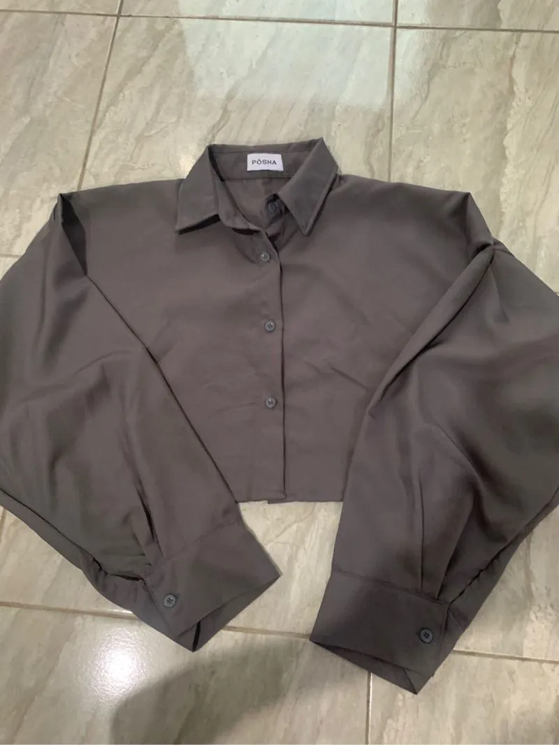 Casual Shirt Wanita gray photo 1