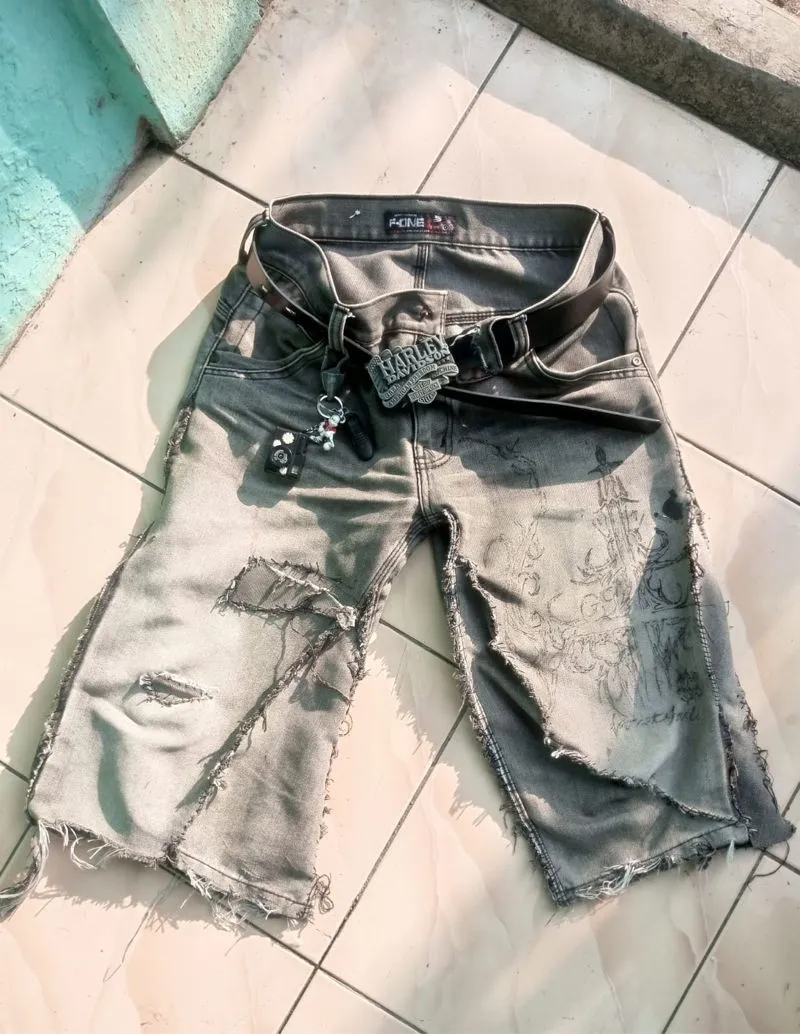 Reworked Emo Jeans Pria black gray photo 1