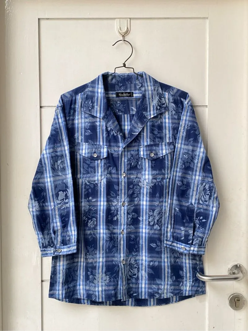 TORNADO MART Flower Tartan Motive Shirt photo 1