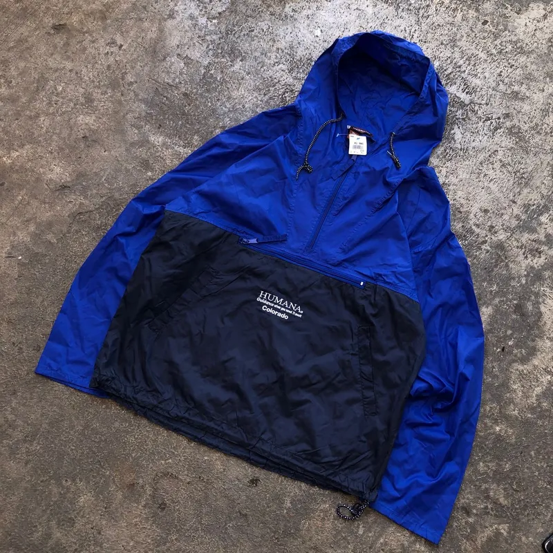 Sportswear Casual Windbreaker Pria black blue photo 1