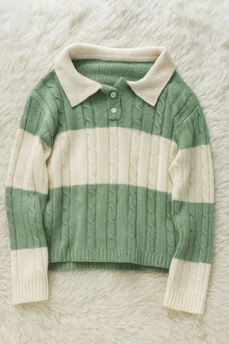 Sweater Rajut Cable Knit Korean Style Lengan Panjang - Size  photo 1