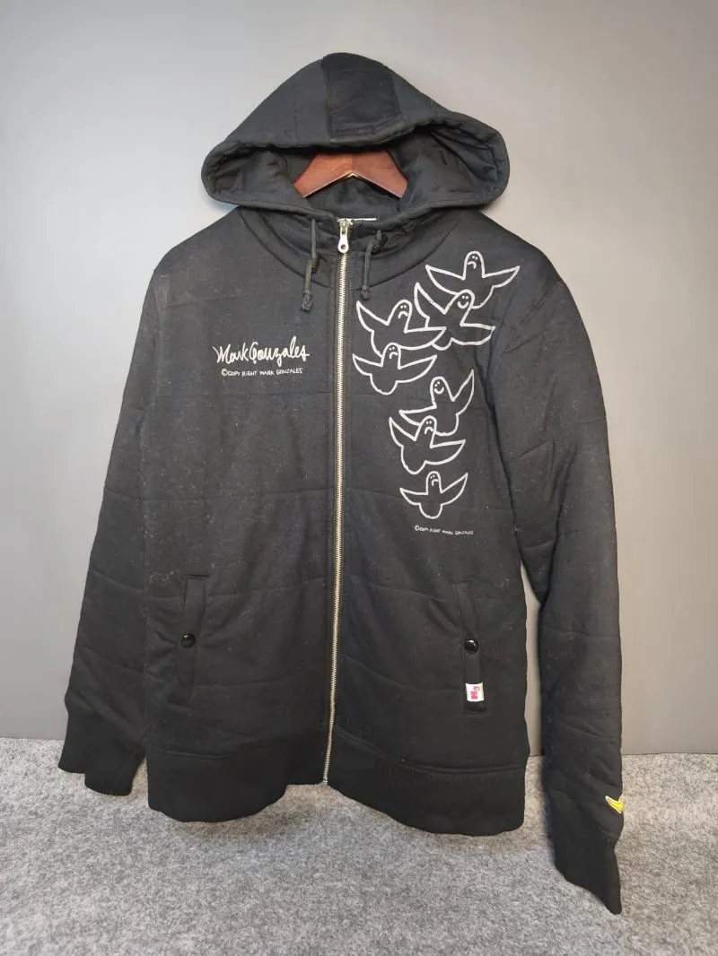 Jaket Tebal Pria Mark Gonzales Hoodie Hitam Motif Burung photo 1