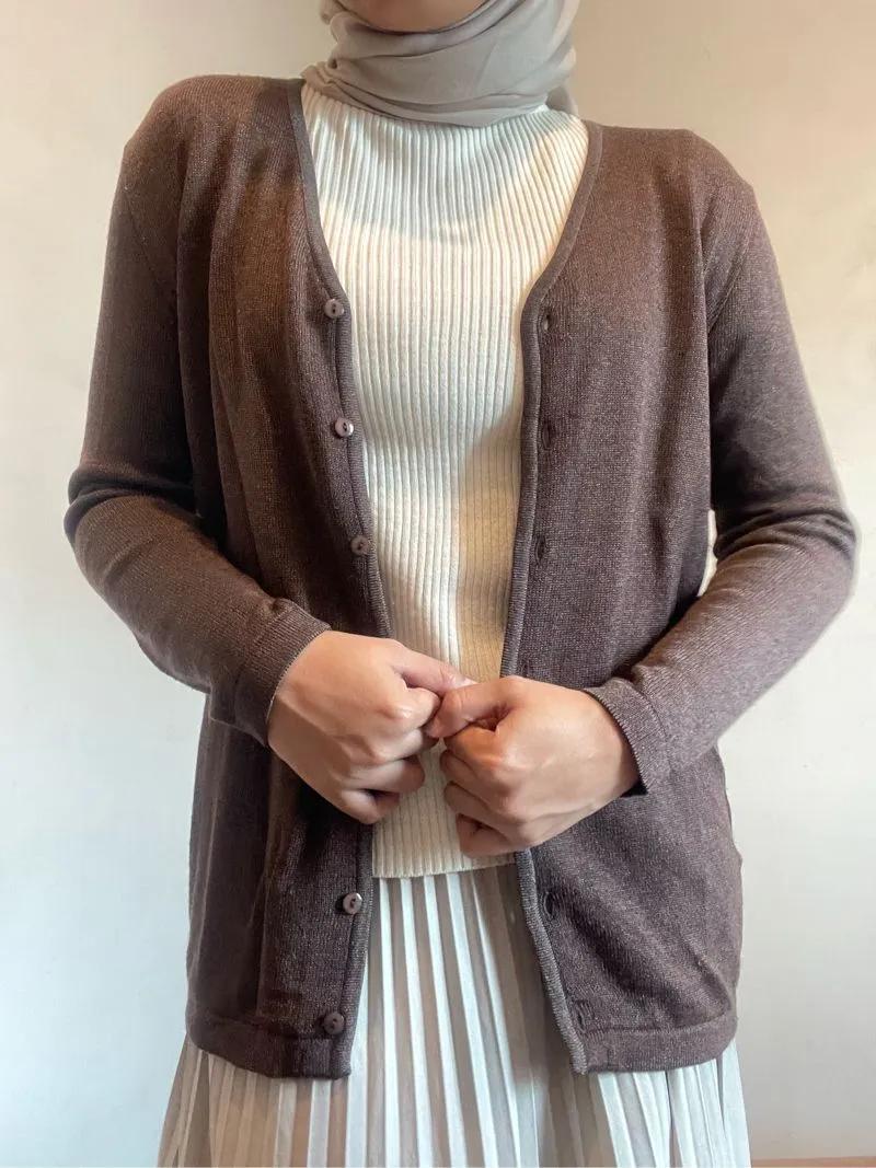 Cardigan Knit Dark Brown photo 1