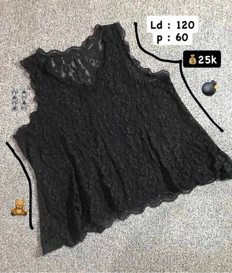 Vest Brukat / Lace vest hitam kutungan photo 1