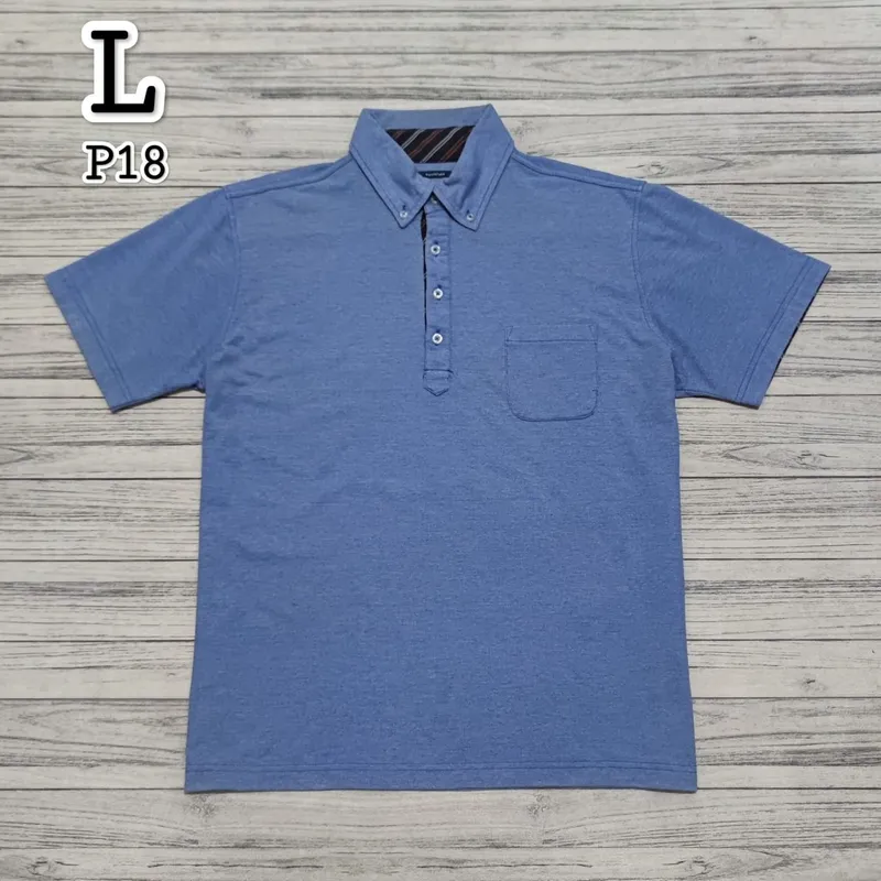 Casual Polo shirt Pria blue photo 1
