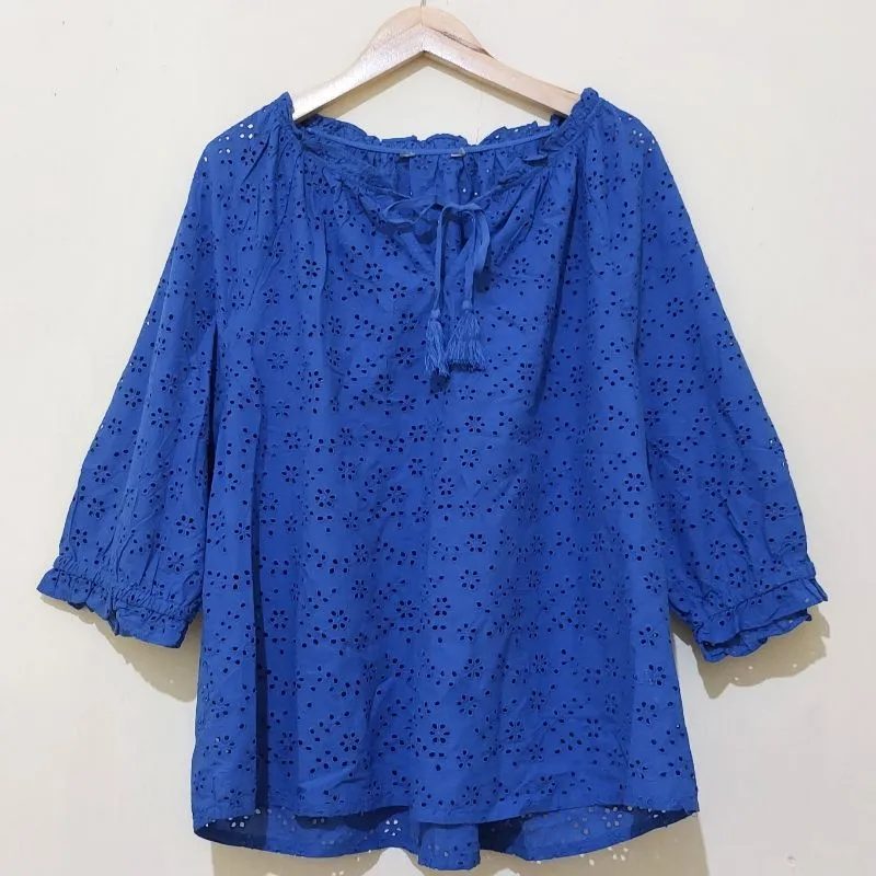 Blue Eyelet Blouse Katbol
 photo 1