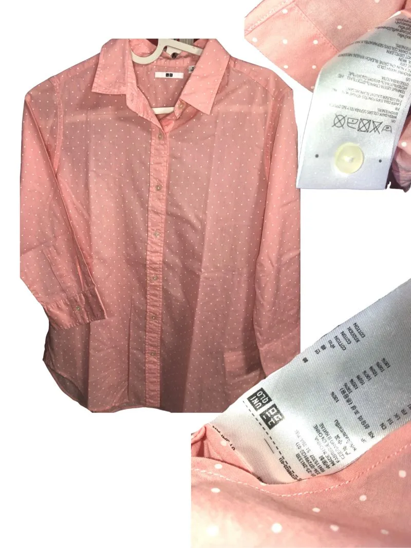 Kemeja Uniqlo Pink Polkadot photo 1
