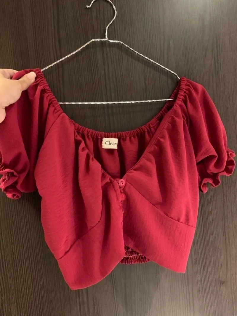 Casual Crop top Wanita pink photo 1