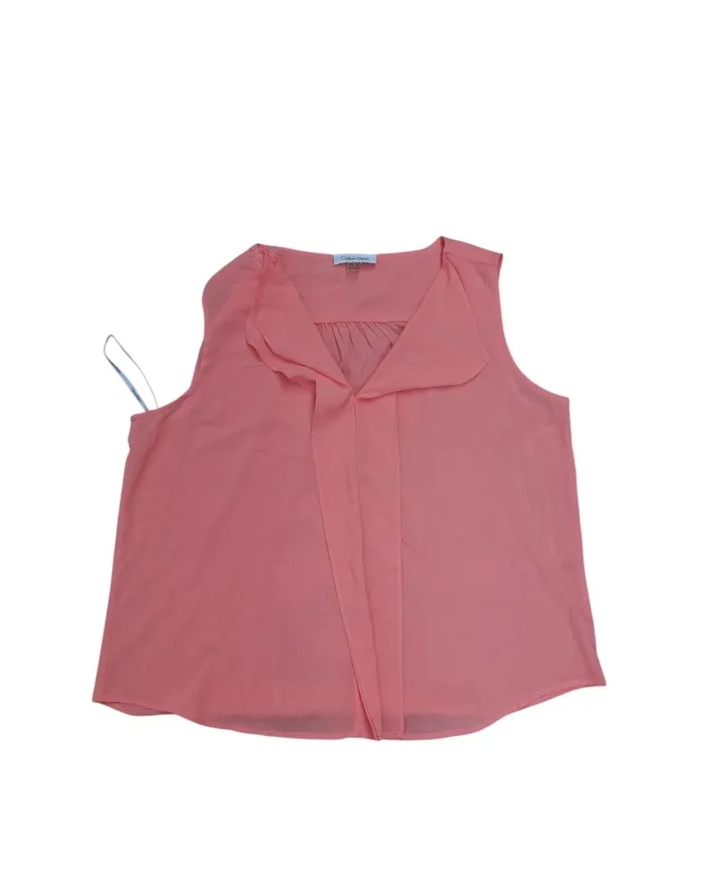 Calvin klein mesh top ruffle top tank top  photo 1