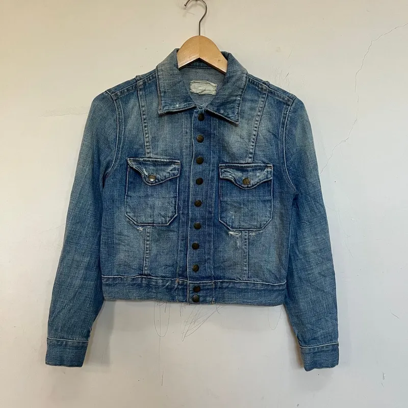 Streetwear Casual Denim jacket Pria blue photo 1
