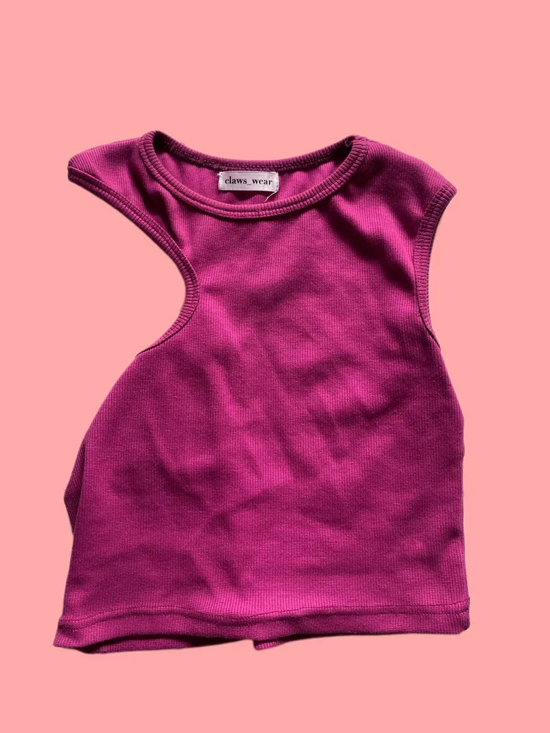 Y2K Crop top Wanita pink photo 1