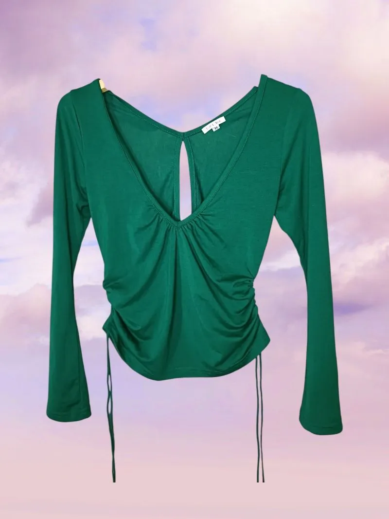 Colza Y2K Crop Top Pinggang Serut Sexy Look Vneck photo 1
