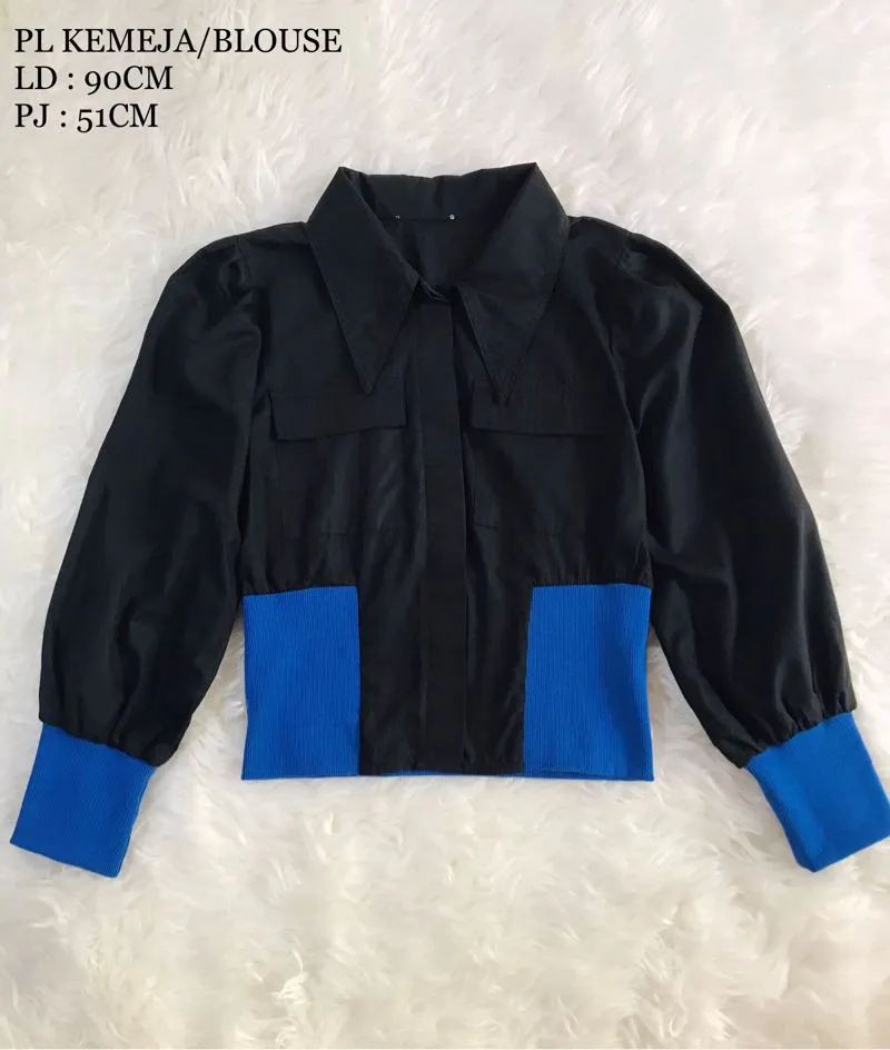 PRELOVED KEMEJA IMPORT PREMIUM | BLOUSE HITAM IMPORT PREMIUM photo 1