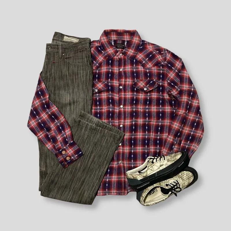 Neutral infinity japanese brand vintage flanel shirt photo 1