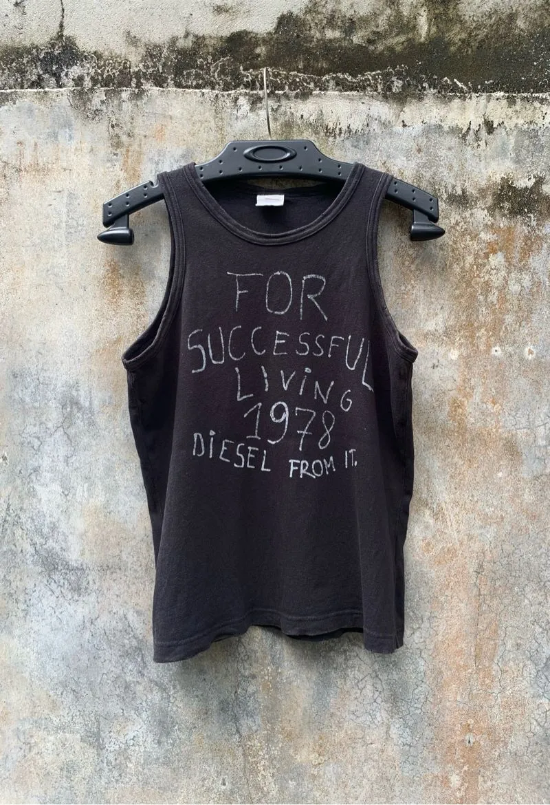 y2k Diesel Tank Top Faded Black photo 1
