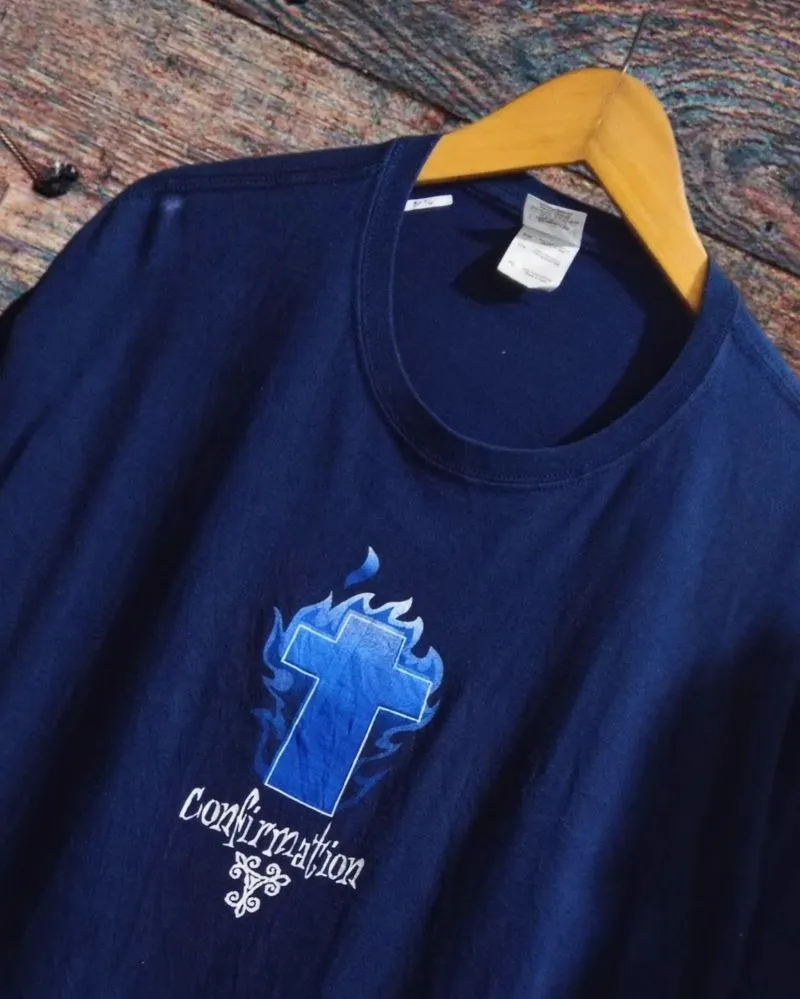 Gildan HC - y2k Cross Flame "Confirmation" shirt  photo 1