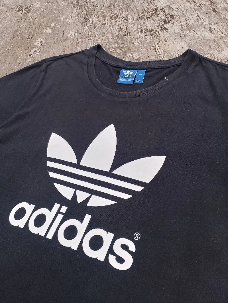 Kaos Adidas Threefoil Black Tee Casual Preloved