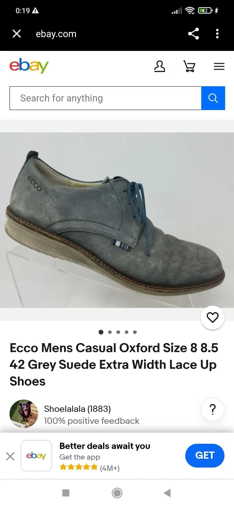 Sepatu ECCO Casual Oxford Made in China Preloved