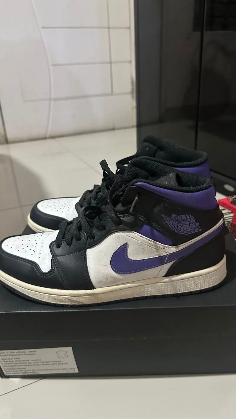 nike air jordan 1 mid purple  photo 1