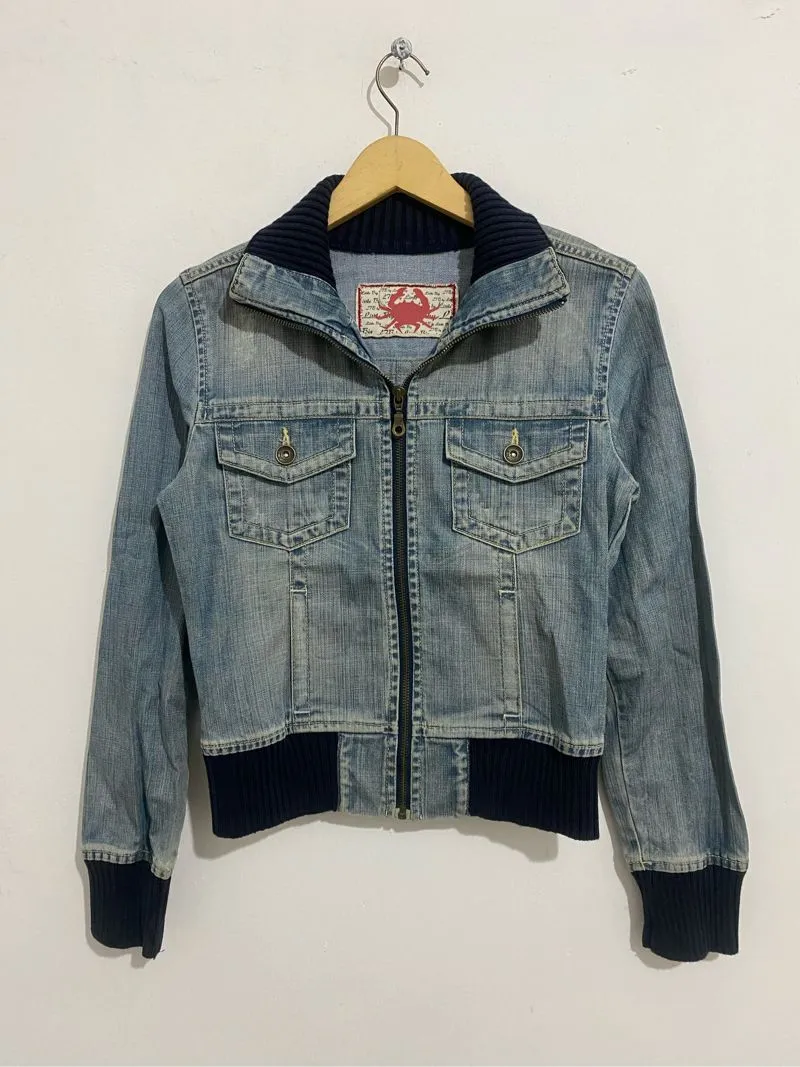 Crap denim jacket y2k vkei indie grunge japanese avantgarde photo 1