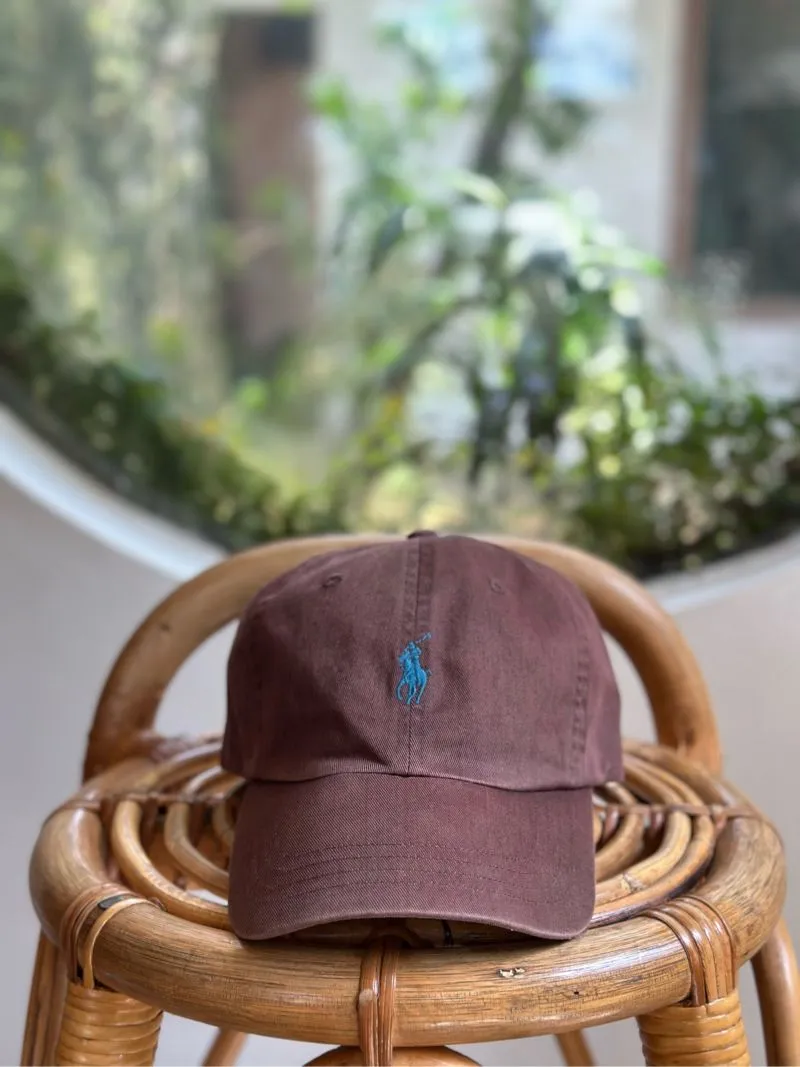 Topi Cap Polo Ralph Lauren Brown Coklat Leather Strap  photo 1