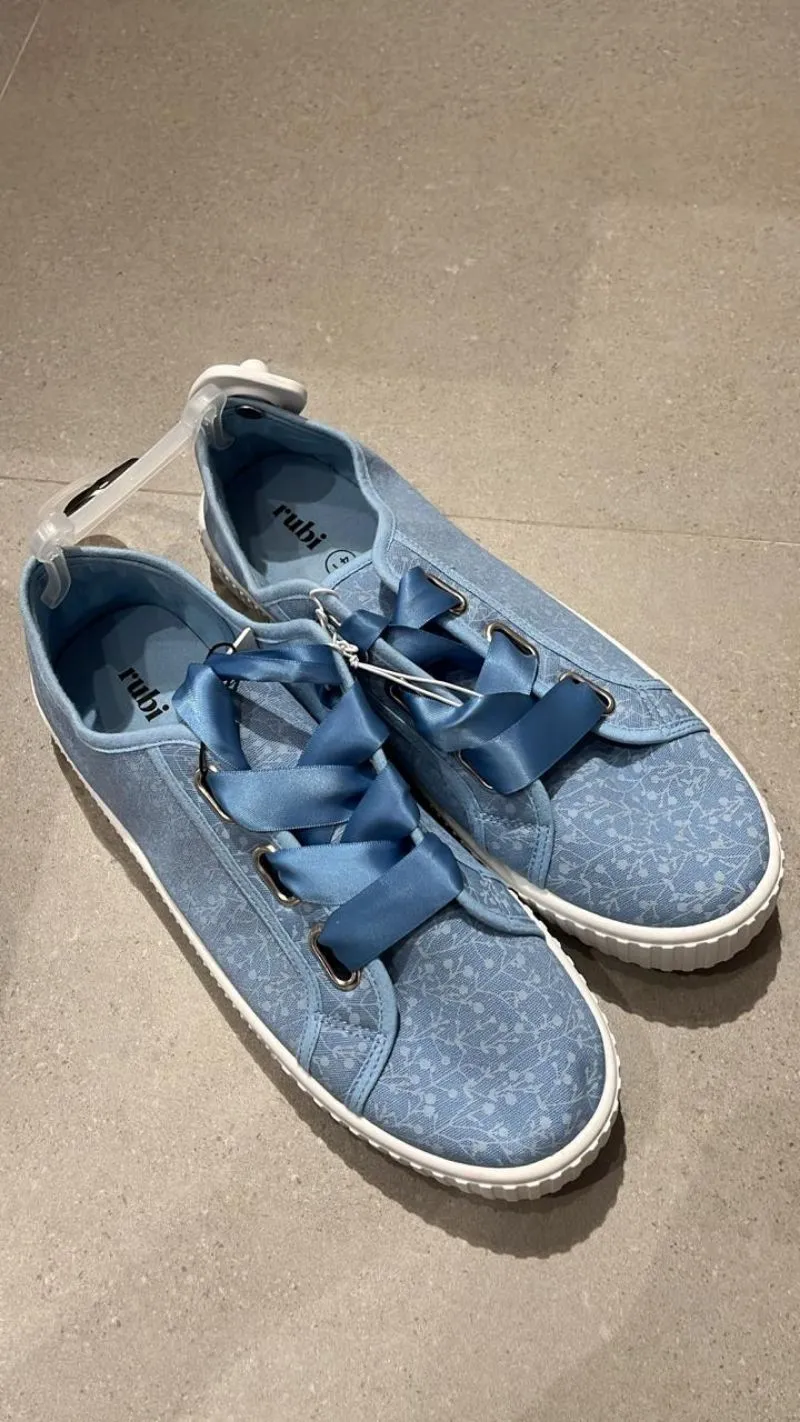 Sepatu Rubi Flower Blue Shoes Ribbon 41 photo 1