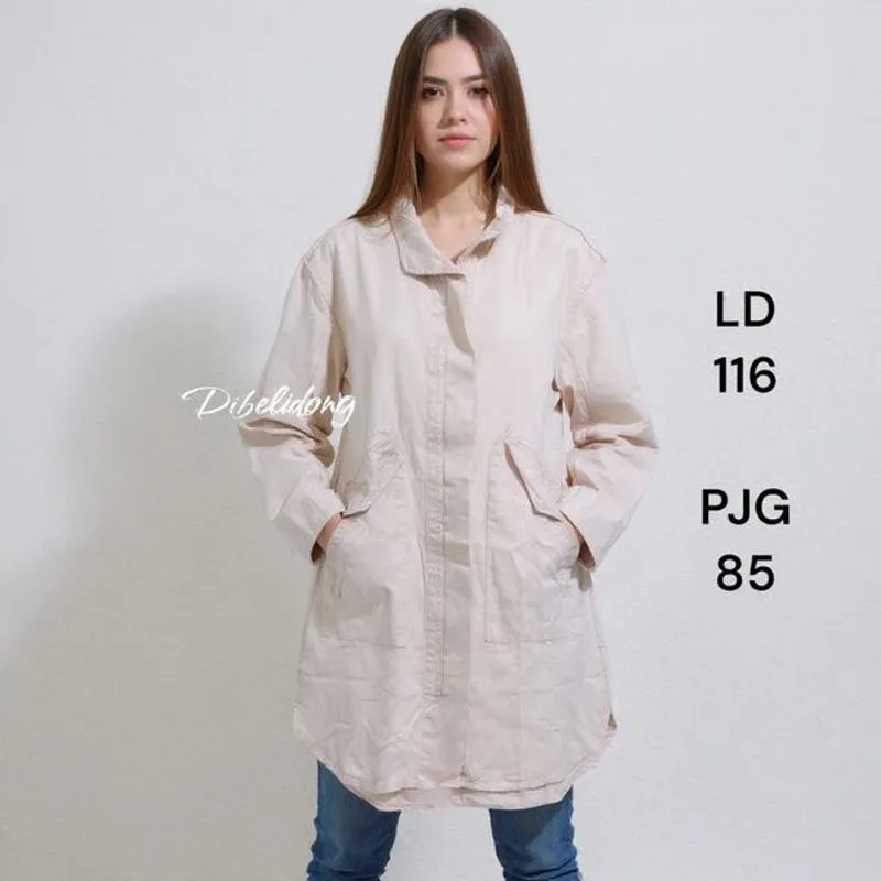 Jaket long katun polos photo 1