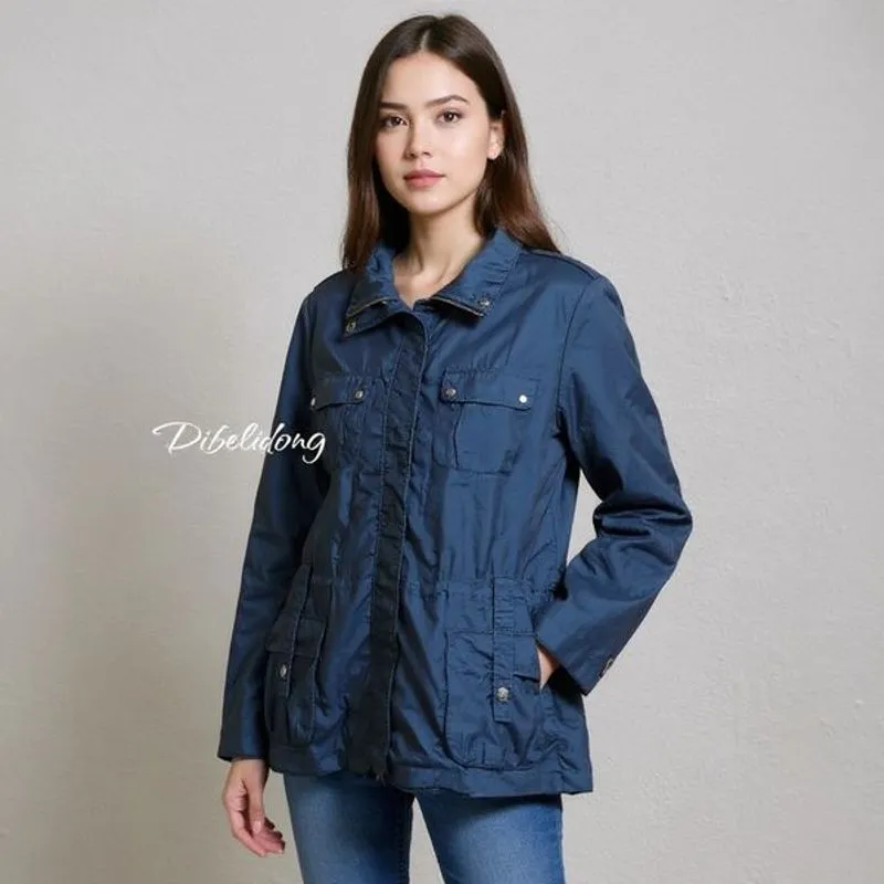 Jaket parka navy parasut photo 1