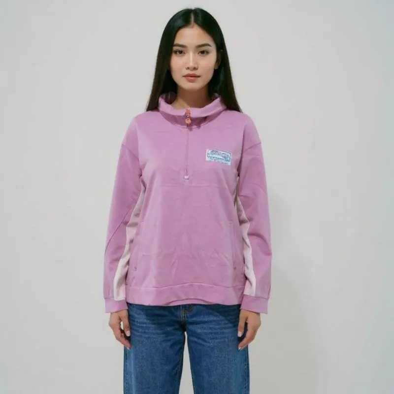 Sweater halfzip pink berkerah photo 1