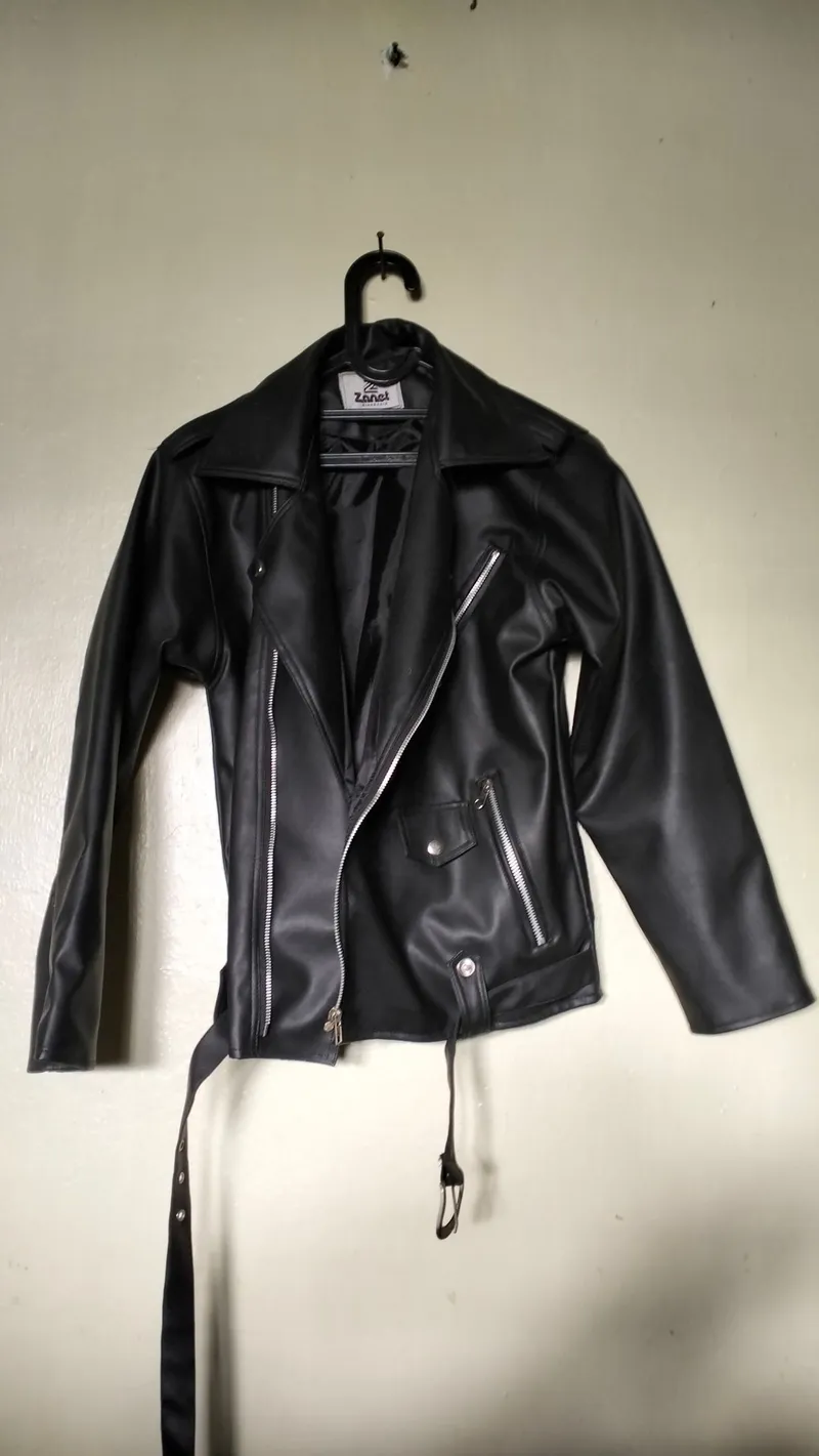 Biker Leather jacket Wanita black photo 1
