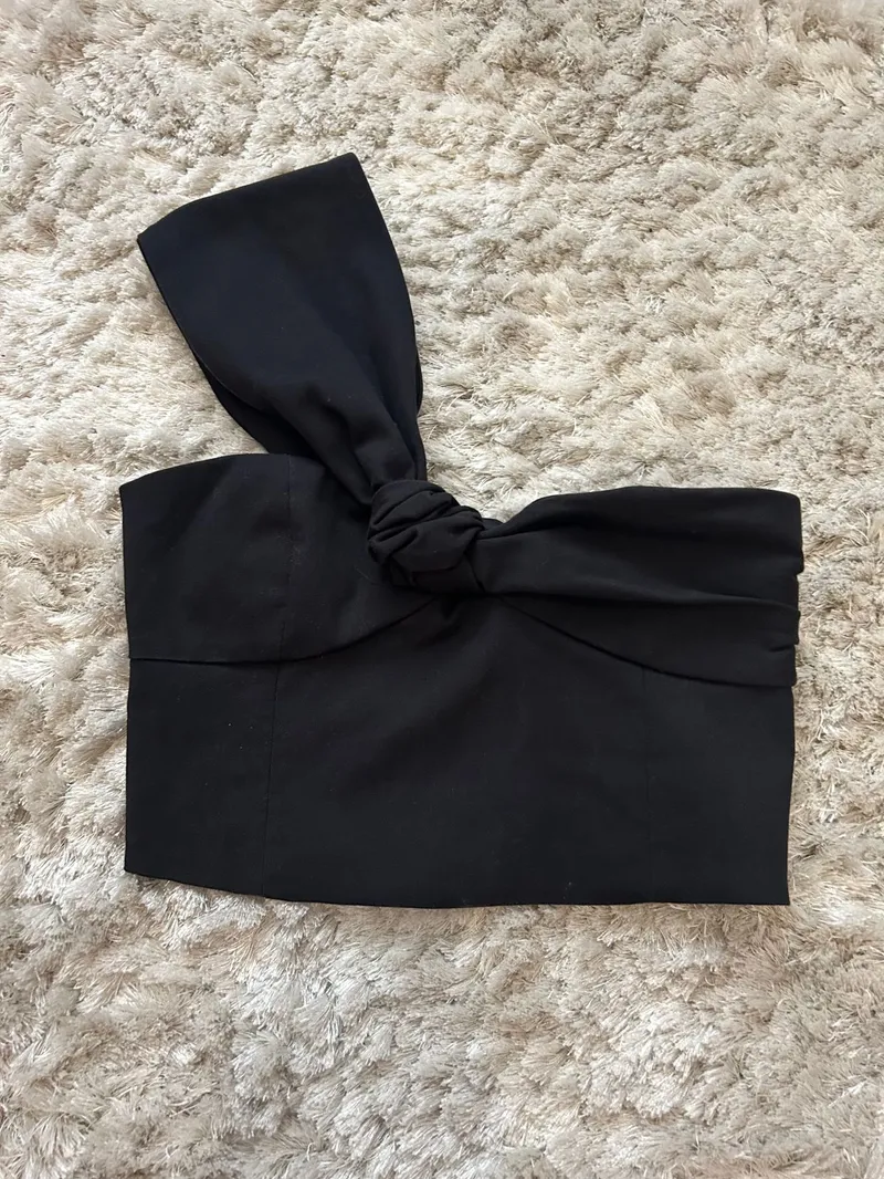 ZARA Streetwear Y2K Cami top Wanita black photo 1