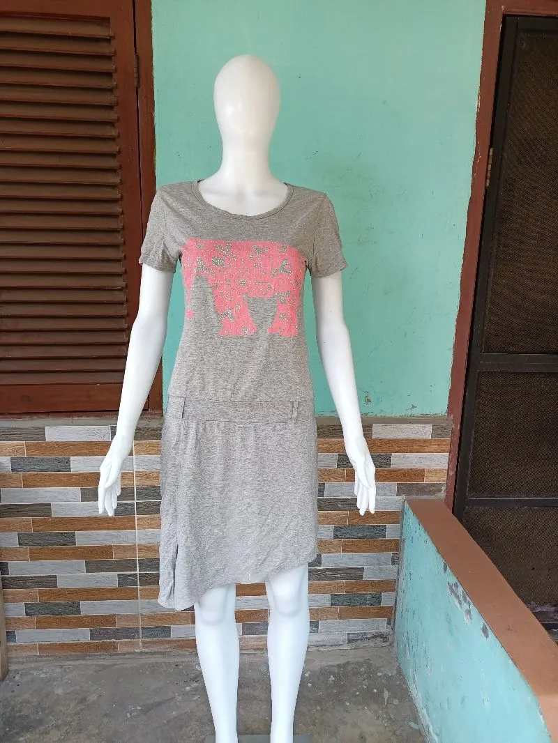 DRESS KAOS ABU MURAH photo 1