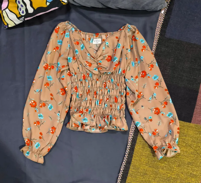 Coquette Crop top Wanita brown photo 1