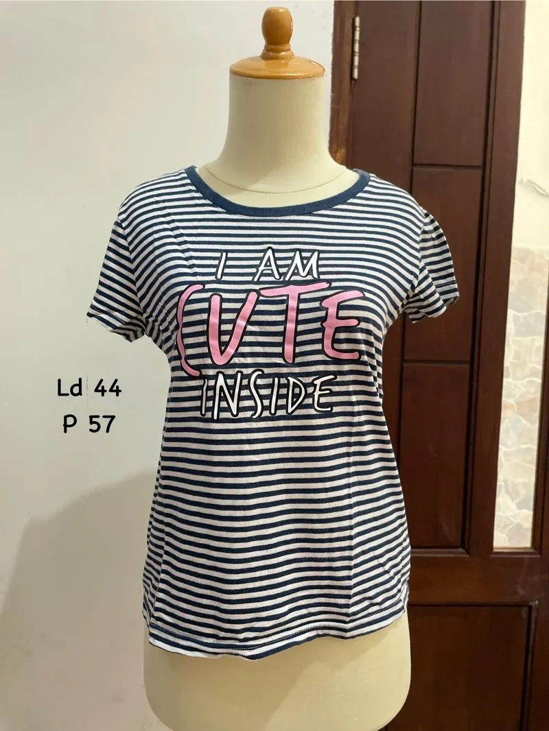 Tshirt stripe kaos wanita photo 1