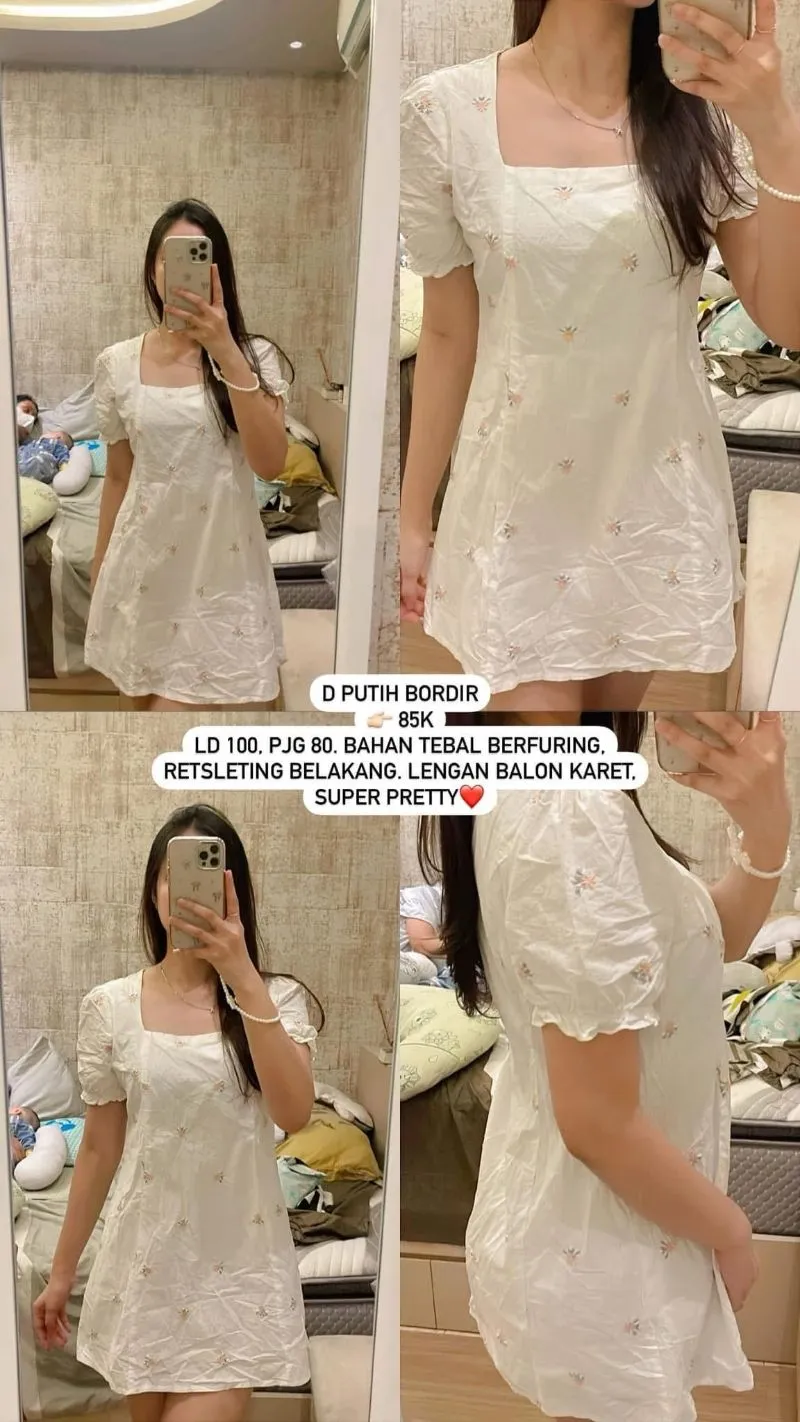 Dress Putih Bordir photo 1