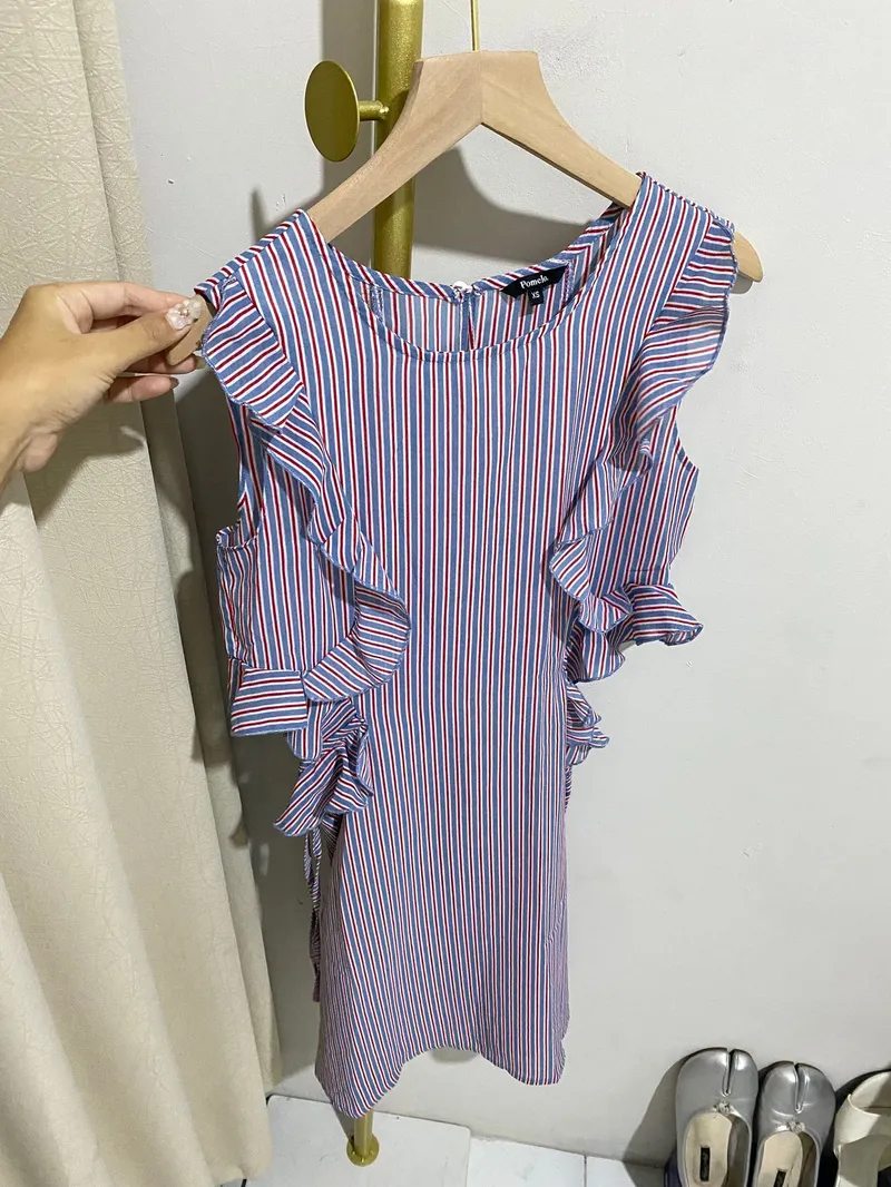 Pomelo Coquette Summer dress Wanita blue photo 1