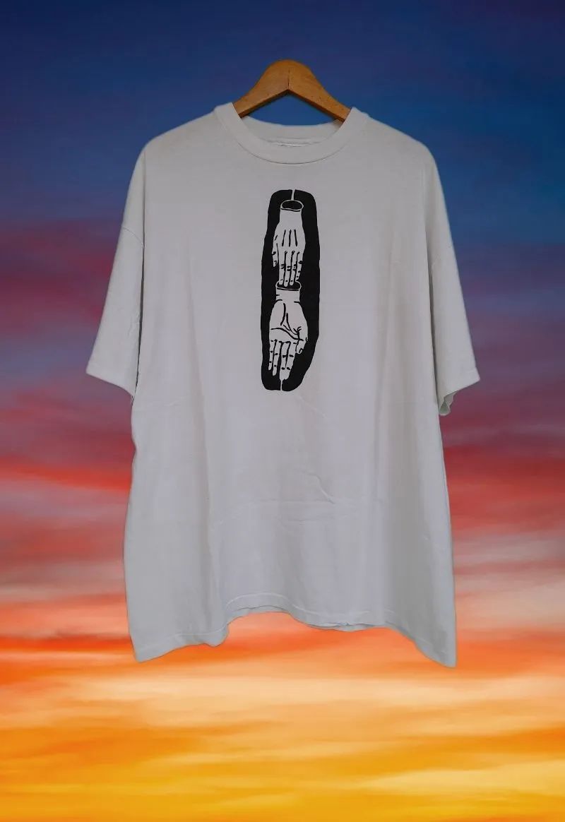 Hanes Grunge Vintage T-shirt Pria white photo 1