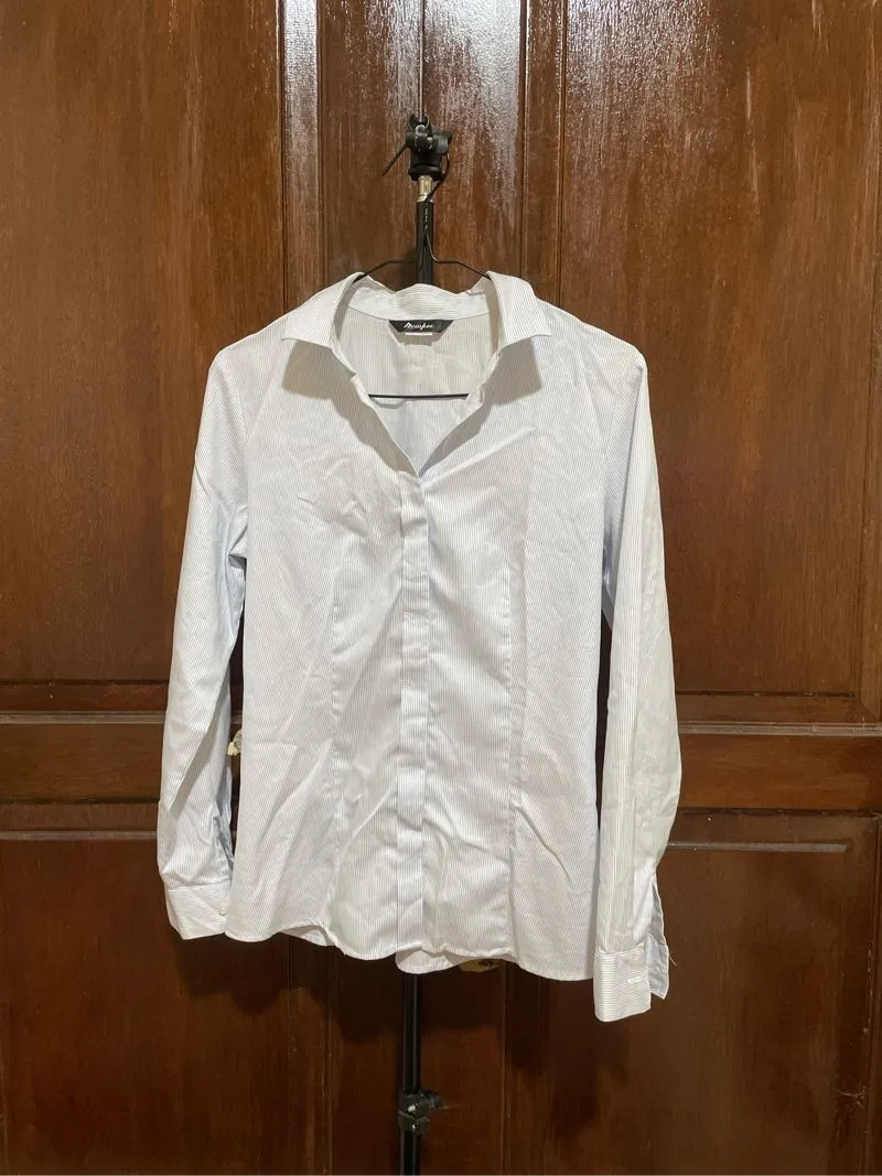 Kemeja Slim Fit Salur Light Blue photo 1