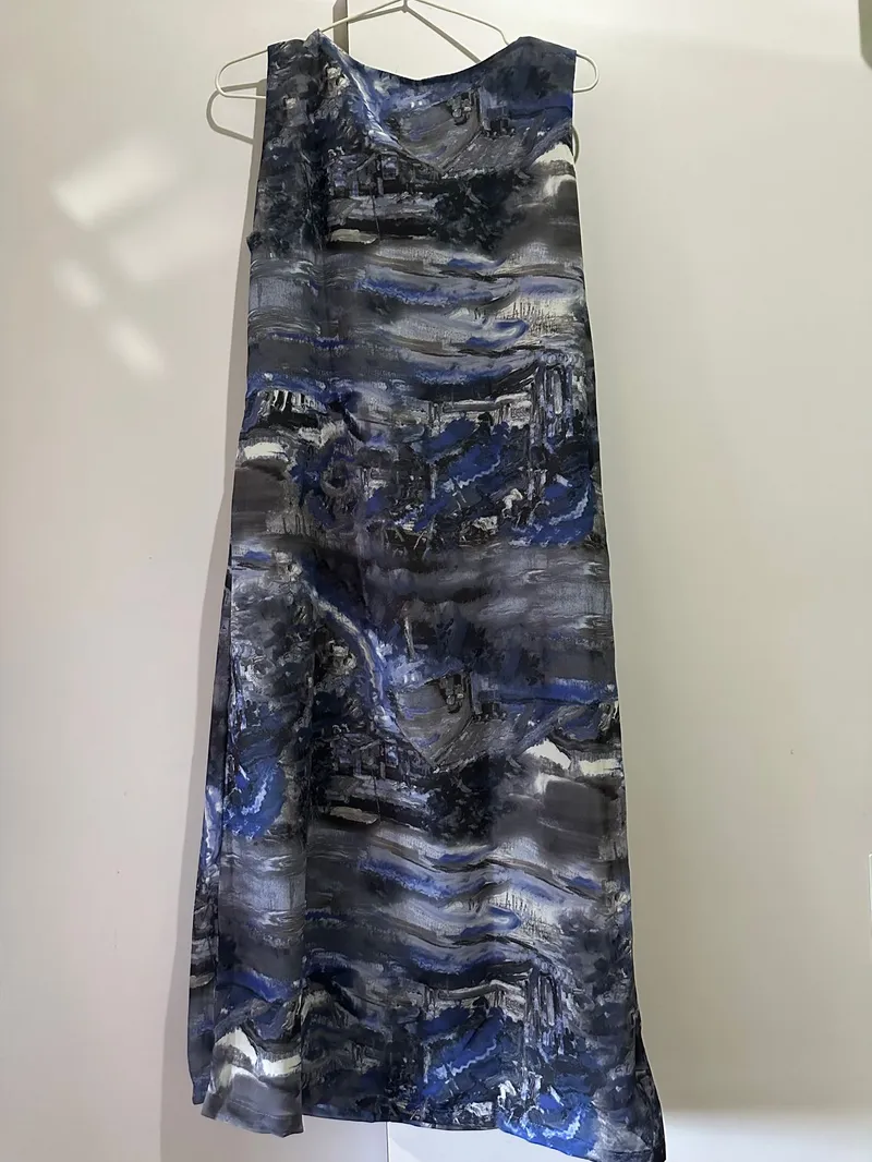 Casual Summer dress Wanita white navy gray blue photo 1