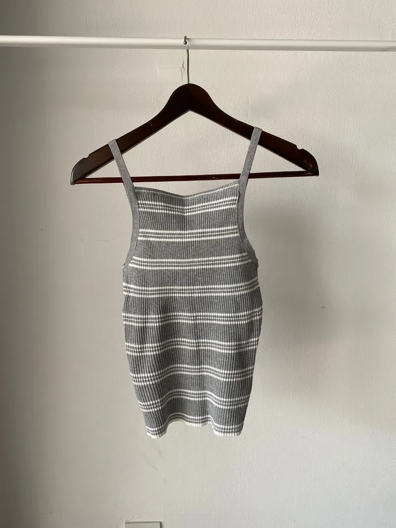 Casual Crop top Wanita multicolor gray photo 1