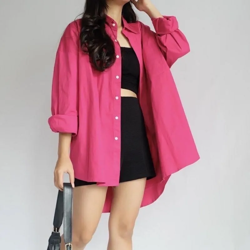 Vintage Casual Cardigan Wanita pink photo 1