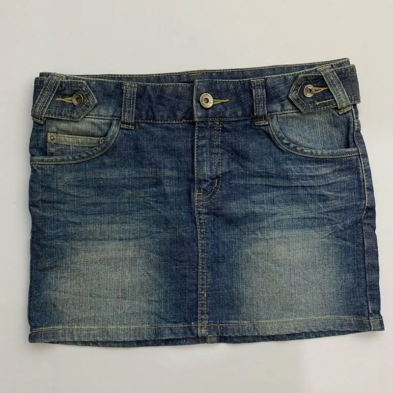 Mini denim Skirt Washed Blue 29-30 Vintage Y2K Retro photo 1